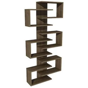 Comparateur de prix : Bibliothèque en bois "Lotus" - 75 x 21 x 161 cm - Noyer