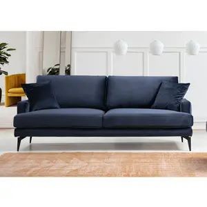 MENZZO CONCEPT1 Papira 3 places bleu marine 205 x 90 x h88 560ARE1308 pas cher