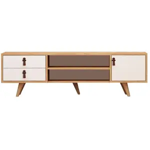 UB DESIGN Lara Chêne, Blanc 120 x 53 x 40 811MDD3012 pas cher