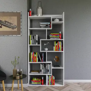 Comparateur de prix : EMOB Wooden Art - Bibliothèque  Kuttap  blanche - 90x182x22 cm T.U