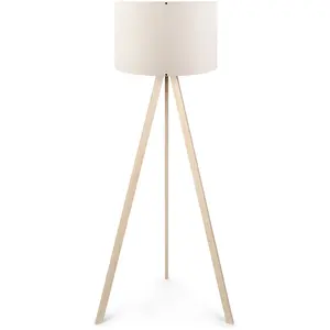 Comparateur de prix : Lampadaire - MENZZO - Tympanum - Trépied - Bois Blanc - 140 cm - E27