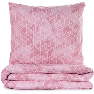 Elizabed - Parure Housse de couette  Best rose 140x200 cm pas cher