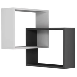 Woody Fashion Calicosy - Etagère murale d'angle 2 étagères H68 cm - Ring - Gris anthracite TU