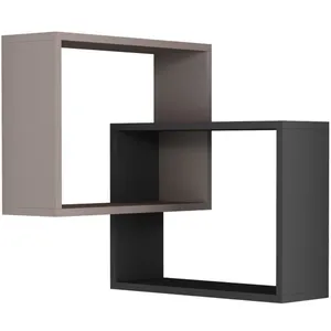 EMOB Calicosy - Etagère murale d'angle 2 étagères H68 cm - Ring - Taupe TUVendu parcdiscount