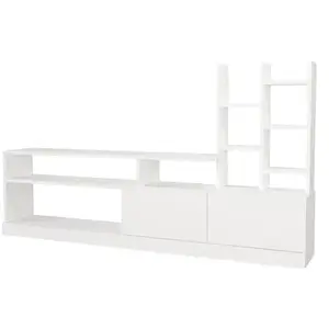 VENTE-UNIQUE Mur TV avec rangements - Coloris : Blanc - FIDANA pas cher