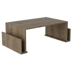 Table basse combinée porte-revues Unum Bois clair pas cher