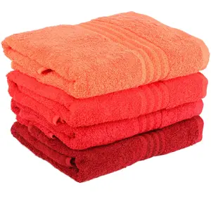 Comparateur de prix : Elizabed Ensemble de 4 serviettes à main - 50 x 90 cm - Orange