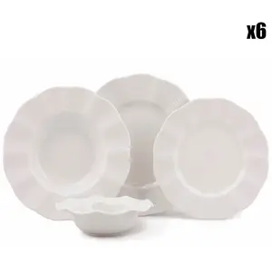 MENZZO Hermia Concept - Service de table en Porcelaine beige - 24 pièces T.U