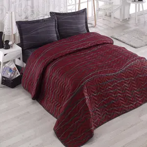Set literie matelassée couvre-lit (FR) Verda - Claret Red pas cher