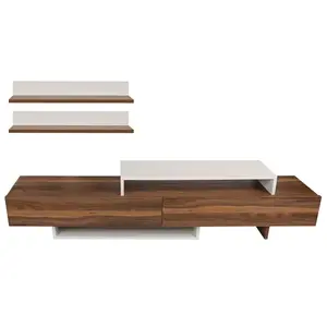 NORTIA DESIGN Emob - Furny Home TV Unit | 100% Melamine Coated Board | 180 cm Width | White Teak pas cher