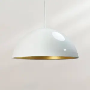 bamyum ROYALTECH Suspension Lipeo, blanc/doré, Ø 50 cm, métal, E27