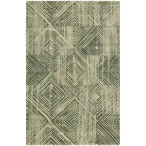 Esprit Tapis plat vintage design graphique tons de vert 133x200 pas cher