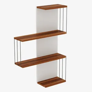 Woody Fashion Etagère murale kalune design, 100% mélaminé, 64x96x19cm, blanc pin pas cher