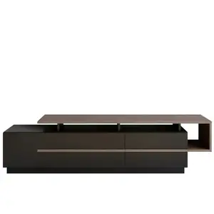 Drawer MULTIMARQUES Cotecosy - Meuble tv design bicolore 180cm Sissoko Noir et Bois foncé pas cher
