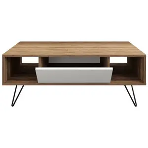 Comparateur de prix : CONCEPT1 Mistico noyer blanc 120 x 60 x h45,6cm 788DEC4031