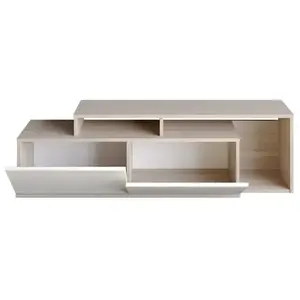 NORTIA DESIGN Meuble TV moderne avec étagères | 100% mélaminé | Cordoba White pas cher