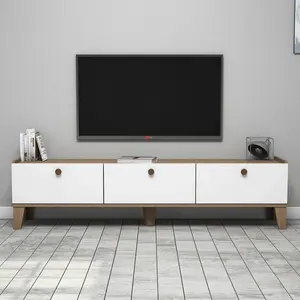 Meuble TV Almaren - EMOB - Blanc - 178 cm - 34 cm - 44 cm pas cher