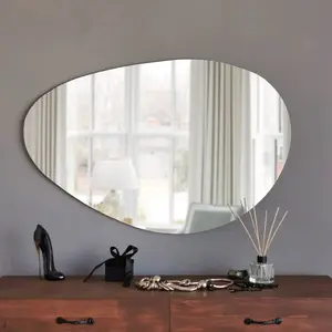 HANNAH HOME Miroir Blanc Montable au Mur, 76x50 cm, Pour Salle de Bain ou Chambre pas cher