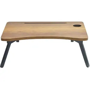 Wooden Art - Support pour ordinateur portable Laptop noyer/noir - 60x4... pas cher