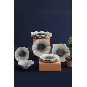 MENZZO Service de table 24 pièces vada 100% porcelaine motif fleur ServiceVendu parkaufland