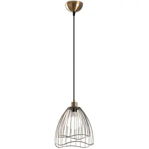 MENZZO Suspension filaire Futer D25cm Métal Or antiqueVendu parbazarchic