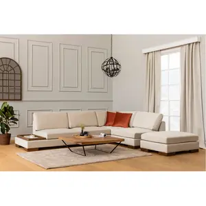 VENTE-UNIQUE Cotecosy - Canapé D'Angle En Tissu Beige Tulip pas cher