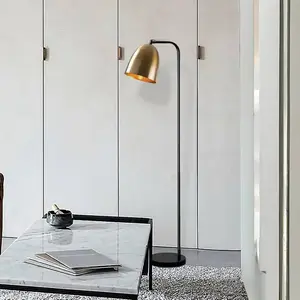 Comparateur de prix : MENZZO Lampadaire cloche Karen 120cm Métal martelé Noir et Or antique