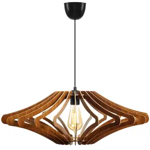 VENTE-UNIQUE Suspension ajourée en MDF - D. 59 x H. 55 cm - Coloris noyer - FARITAVendu parbazarchic