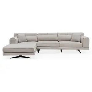 MENZZO Canapé d'angle à gauche Taim Tissu Beige