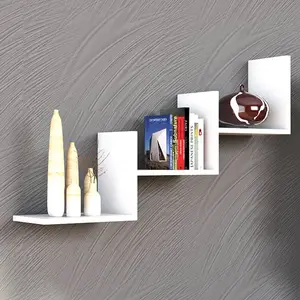 Wooden Art - Etagère murale Mist blanche - 60x90x20 cm T.U pas cher