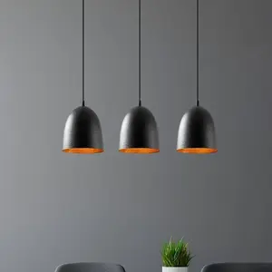 Opviq Suspension Tattoo 6173, noir, métal à 3 lampes linear pas cher