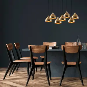 KOBO Living Suspension 7 ampoules échelle Gakula Métal martelé Noir et Or antique TUVendu parluminaire