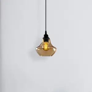 Opviq Suspension Gold 050, or-transparent, verre, Ø 17 cm pas cher