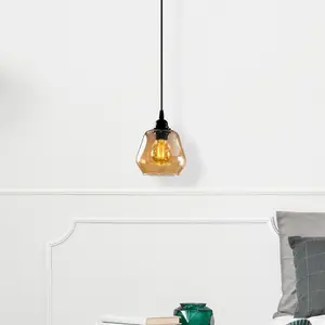 Comparateur de prix : Opviq Suspension Gold 030, verre or-transparent Ø 15 cm à 1 lampe