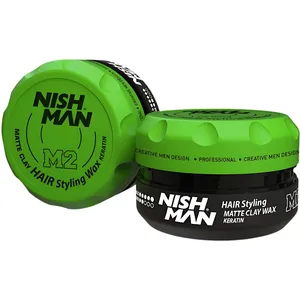 Nishman Haar Styling Matte Wax 100ML   Longue Durée, Forte Tenue et Fini Mat   Cire Capillaire Parfaite pour le Style et la Texture pas cher