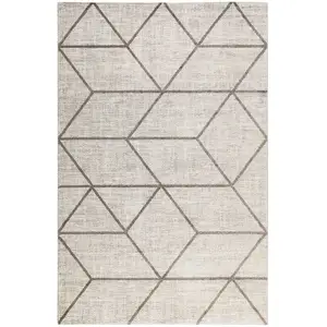 Wecon Home Tapis graphique motif brun gris beige chiné 200x133