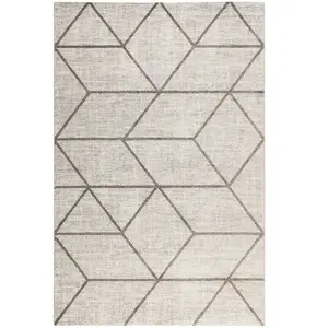 Wecon Home Tapis graphique motif brun gris beige chiné 290x200