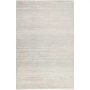 Wecon Home Tapis uni à velours ras gris chiné beige 200x133 pas cher