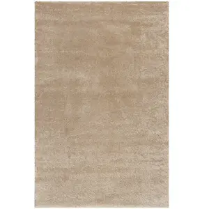 Esprit Tapis uni intemporel beige sable pour salon/chambre 200x133 pas cher