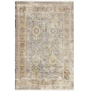 Tapis avec franges beige vintage SoHo Fashion Wecon Home Beige 120x170 pas cher