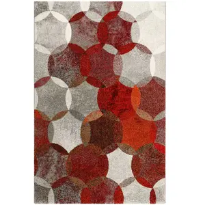 Esprit - Tapis Home moderne géométrique Modernina Rouge 160x225 pas cher