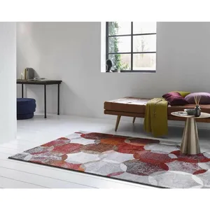 Esprit - Tapis Home moderne géométrique Modernina Rouge 133x200 pas cher