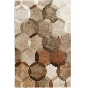 Esprit - Tapis Home moderne géométrique Modernina Brun 133x200 pas cher