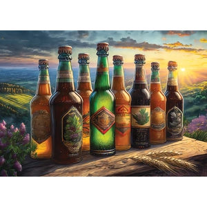 Nostalgie et Bouteilles de Bière 1000 Pièces Art Puzzle pas cher