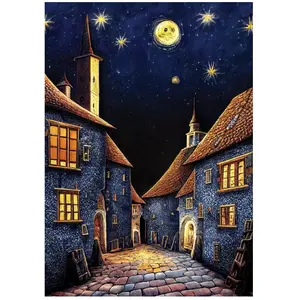 Medieval Inn Night 500 Pièces Art Puzzle pas cher