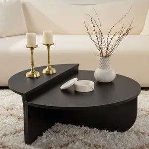 VENTE-UNIQUE Lot de 2 tables basses - Noir - ALOEVA pas cher