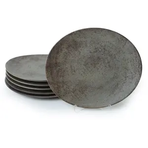 Hermia Concept - 6 Assiettes à dessert marron - D.23 cm OS