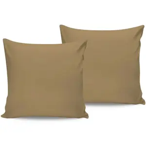 En Vogue - 2 Taies d'oreiller en coton marron clair 60x60 cm pas cher
