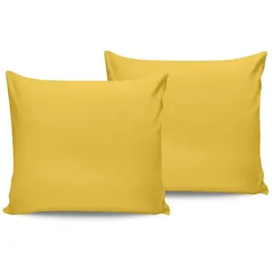 En Vogue - 2 Taies d'oreiller en coton jaune foncé 60x60 cm pas cher
