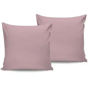 En Vogue - 2 Taies d'oreiller en satin de coton rose clair 60x60 cm pas cher